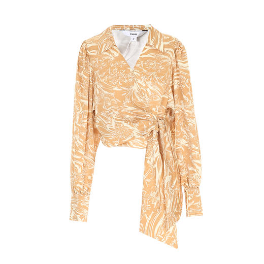 VIMAGE纬漫纪秋季新款气质V领高级感印花显瘦舒适上衣V2213811 商品图6