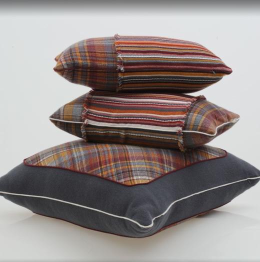  西藏萨迦羊绒针梭相拼流苏抱枕SJF95P757N 商品图3