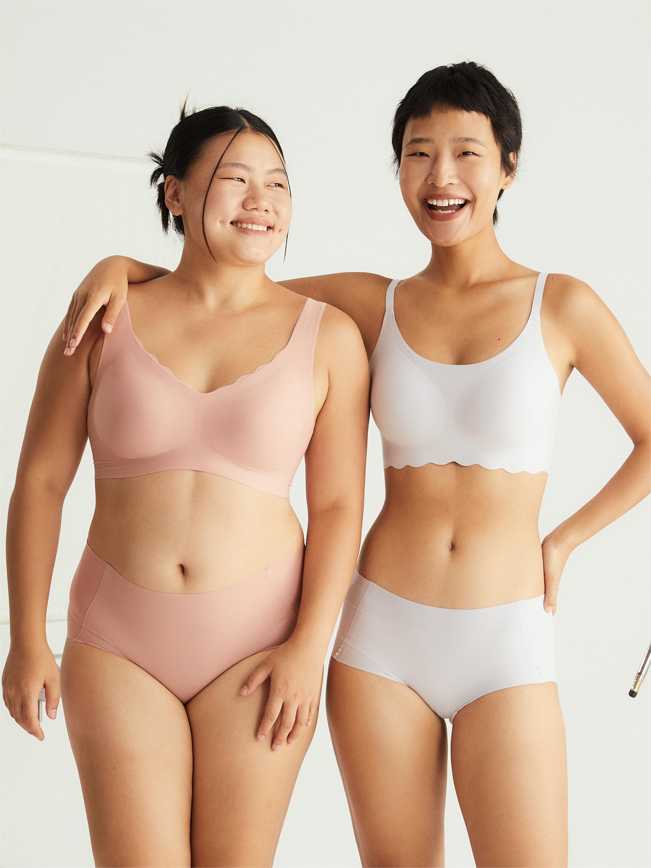 半醒粉底液无痕内裤（组合装） 防夹臀3A抗菌纯棉裆三角内裤 U0080