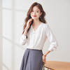Q157新款长袖通勤气质衬衣白色洋气时尚百搭小众设计感宽松衬衫 商品缩略图1
