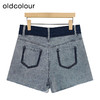 oldcolour夏季新款高腰阔腿破洞休闲设计感牛仔短裤女P26111105 商品缩略图1
