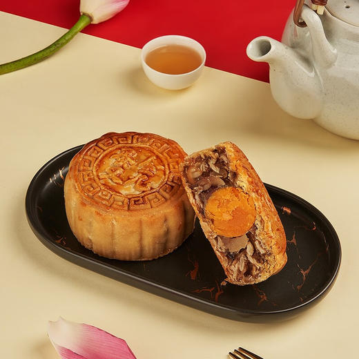 金九五仁蛋黄叉烧月饼  吴川广式月饼企业团购中秋送礼礼盒700g/盒 商品图4