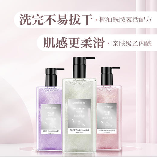 桃花星空泡沫洗手液酒店家用抑菌洗手液不伤手持久留香儿童可洗用 商品图1