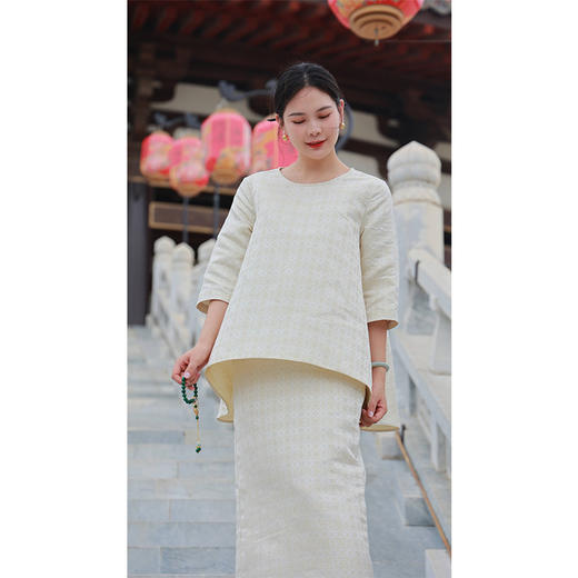 宁馨儿-套装（衫24808922+半裙24706757B-白定胜+云肩24810923-鹦鹉） 商品图1