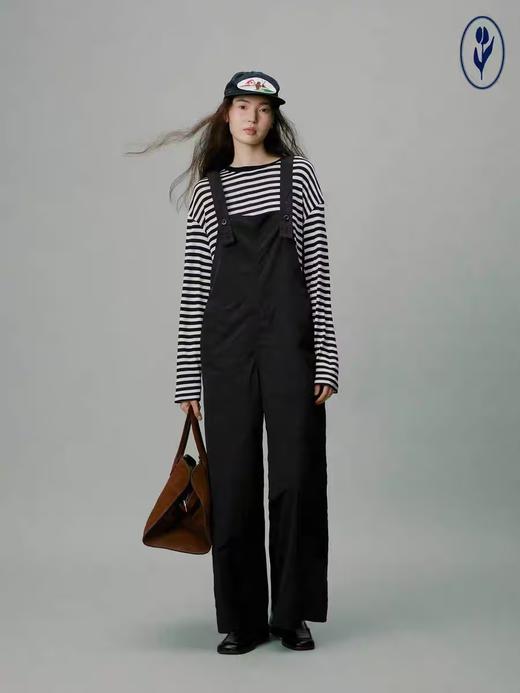 shyshystill/shy202406011/藏蓝色尼龙透气轻薄山系面料好剪裁连身裤长裤 商品图1