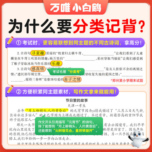 2025小白鸥星空小升初古诗词252首小学生必背古诗词大全翻译人教版四五六年级语文阅读同步练习专项训练小古文唐诗宋词含75首 商品图1