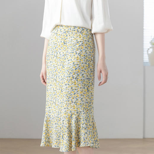 （老板自留）火桐hooton春日浪漫 莫奈油画鱼尾半裙YT1031 商品图1