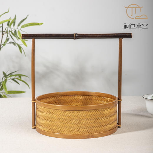 手工竹编容水竹正圆提盒提篮 商品图8