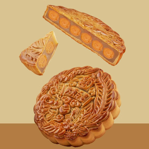 金九月饼六黄白莲蓉蛋黄手工大月饼 广式中秋月饼团购礼盒装1000g 六黄白莲蓉 1000g 1个装 商品图3