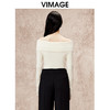 VIMAGE纬漫纪时尚性感露肩一字领修身长袖针织衫秋季新款V2201820 商品缩略图3