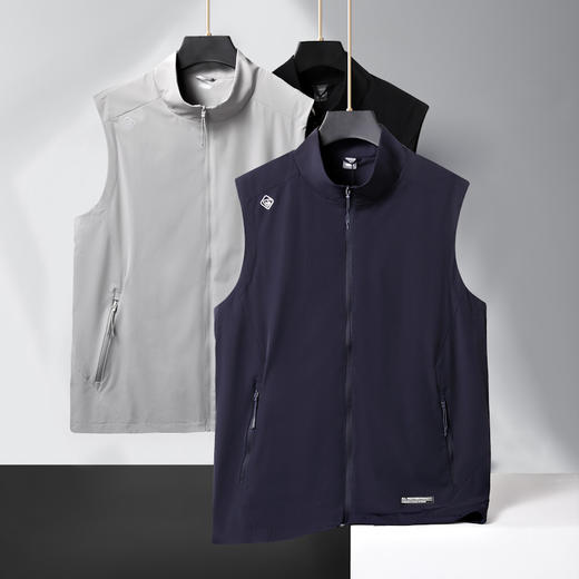 【新款DK】大依优型大码男装立领弹力马甲简约休闲宽松外套男坎肩背心上衣 商品图7