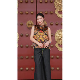 【抖音专属】高腰阔腿裤（24709653-玄黄）