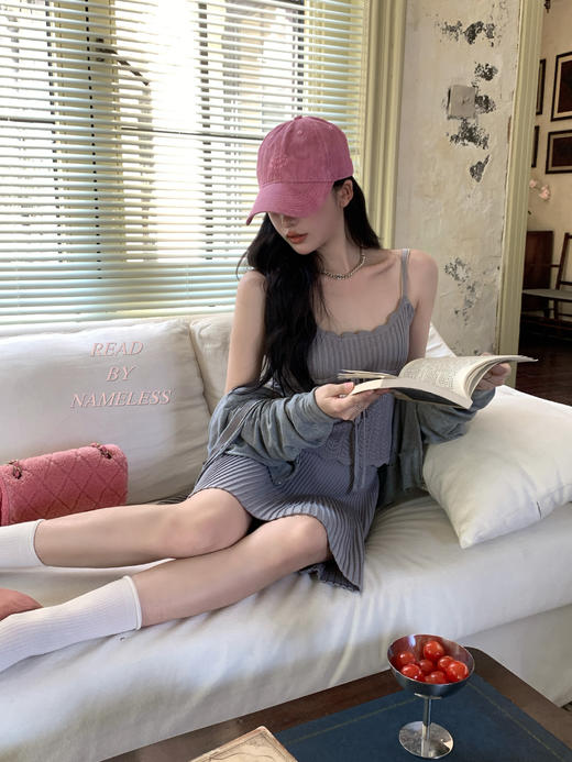 Read Nameless /灰色天丝细条套装裙 商品图12