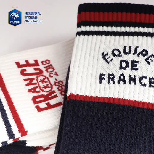 【官方正版】法国国家队丨复古运动袜拼色中筒纯棉足球迷姆巴佩周边 商品图3