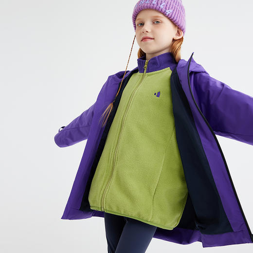 【蛋糕绒】儿童拼色刺绣摇粒绒外套 PQWT2403 商品图4