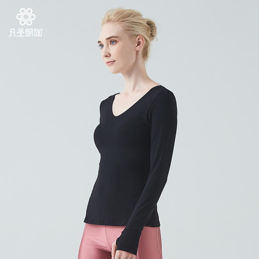 F06370凡圣瑜伽塑型美体瑜珈服长袖T恤 商品图13