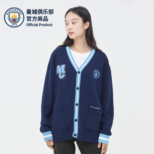 【官方正版】曼城俱乐部 | 针织外套球迷休闲开衫深蓝户外男女同款 商品图4