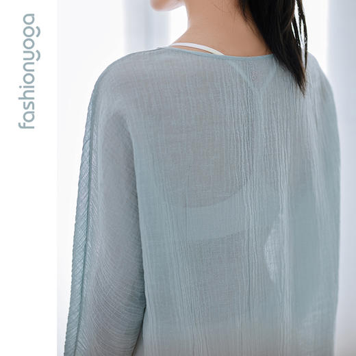 FM11321凡圣瑜伽棉麻连衣裙女夏新品中长款收腰宽松禅修美裙（不含胸垫） 商品图5