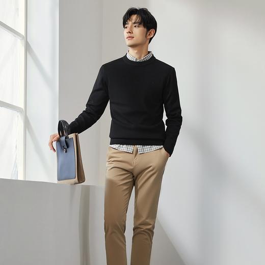 柒牌可机洗毛衣男2024秋冬新款圆领休闲保暖多色针织衫	127Y70350 商品图3