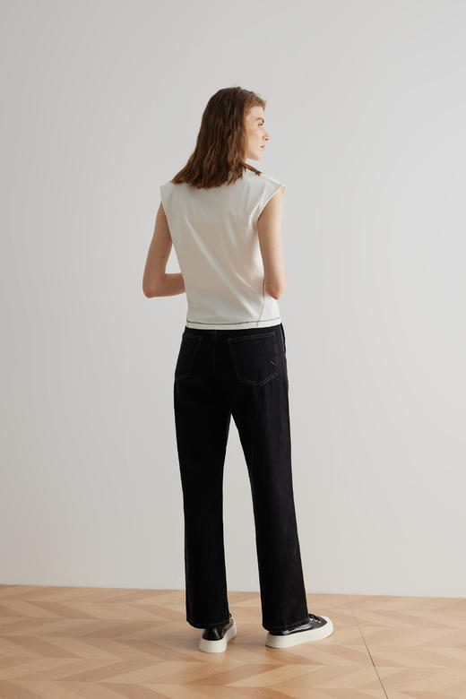 COCO ZONE 2023新品立体裁剪圆领修身半袖T恤 23C17025 商品图2