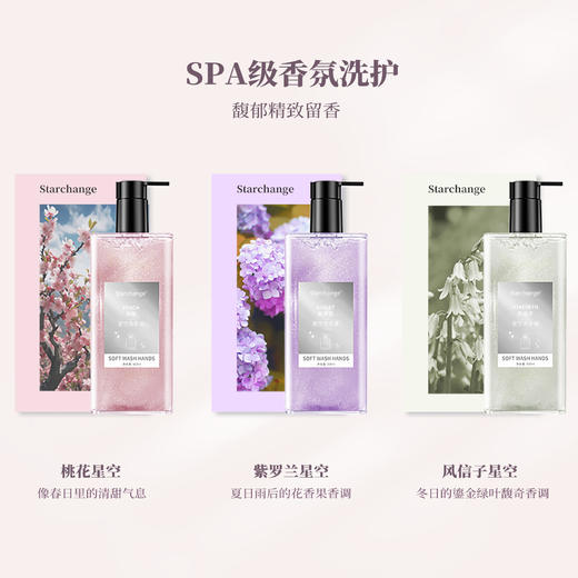 桃花星空泡沫洗手液酒店家用抑菌洗手液不伤手持久留香儿童可洗用 商品图3