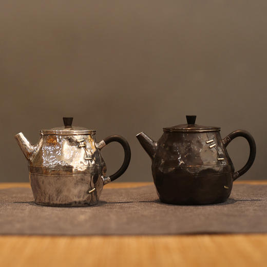 问鼎银壶补丁款泡茶小茶壶（银色）   问鼎银壶补丁款泡茶小茶壶（黑色） 商品图3
