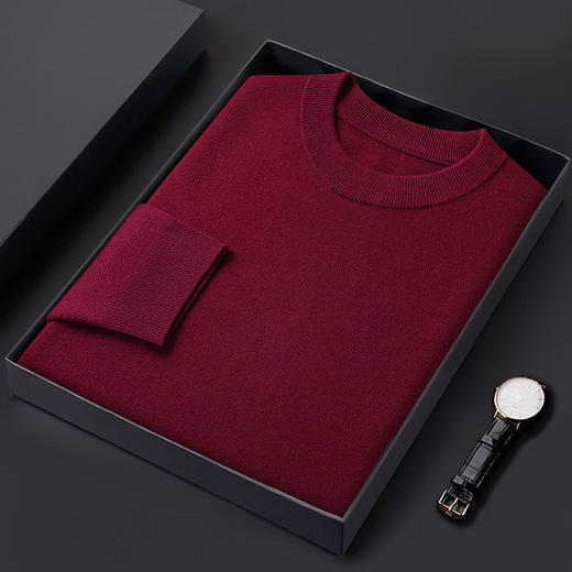 【100%羊毛】【新款DWP】大依优型大码羊毛衫针织衫圆领加肥加大毛衣大号胖子宽松毛衫男装上衣打底 商品图5