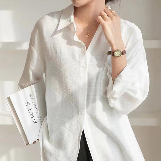 老钱风亚麻衬衫+阔腿裤， 优选亚麻材质，轻薄、透气。高级、慵懒、松弛感【G】 商品图4