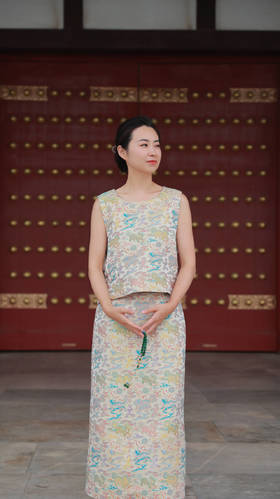 小蛟龙-套装（织金妆花-坎24704756Y-大赤+织金妆花-半裙24706757Y-大赤）