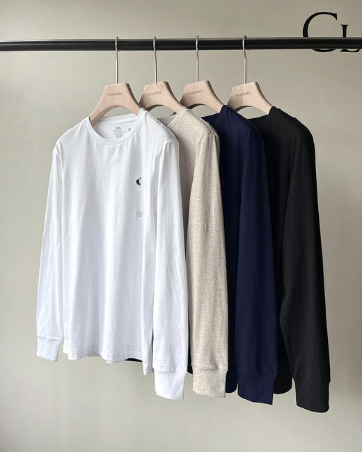 单品包邮现货 THS 8.10-无 RL家 马球经典小马刺绣长袖T恤 4色 QH440 商品图4