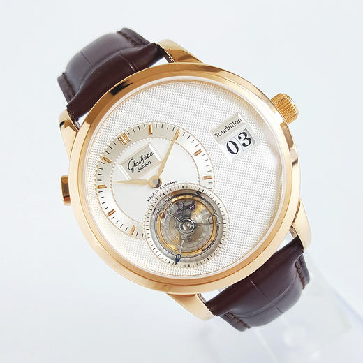 【95新正品】格拉苏蒂PANO CLASSIC系列18K玫瑰金39MM陀飞轮大日历自动机械机芯男表93-01-01-01-04 020724NJS09 商品图3