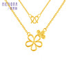 黄金项链女足金花朵素金套链双花锁骨链送女友礼物【按克计价黄金1】MEMORA诗普琳GNE03201（线上专供) 商品缩略图6
