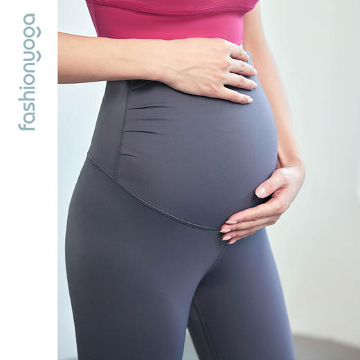 FC10970凡圣瑜伽裸感舒适压褶孕妇裤显瘦外穿弹力高腰紧身瑜伽裤 商品图1