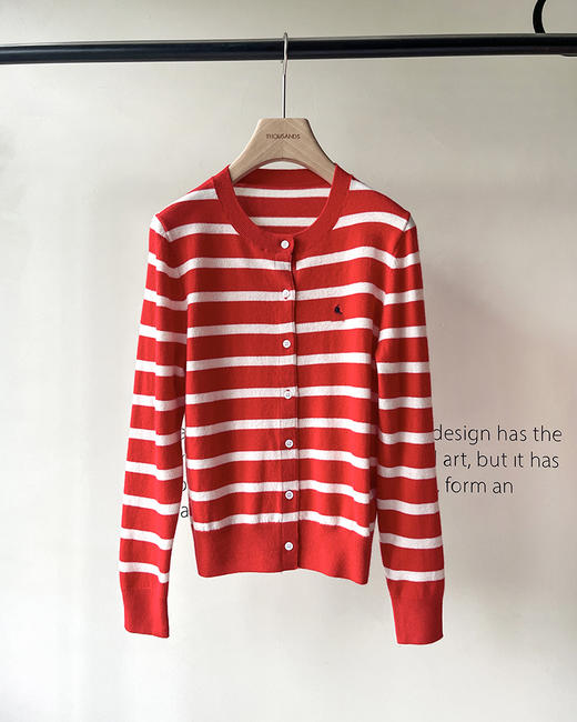 单品包邮现货 THS 8.10-无 RL家 马球小马标刺绣羊绒条纹开衫 2色 BM3151 商品图9