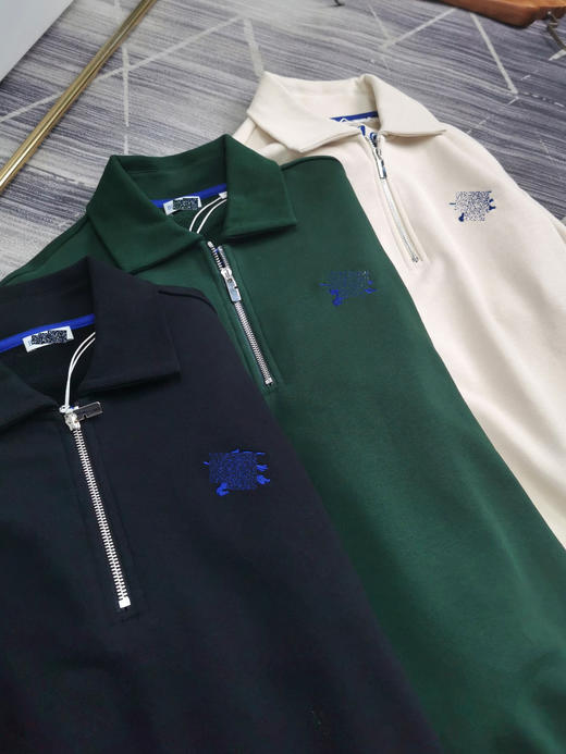 战马 2024秋季新款 马术骑士刺绣字母半拉链翻领卫衣 Z-11896 商品图0