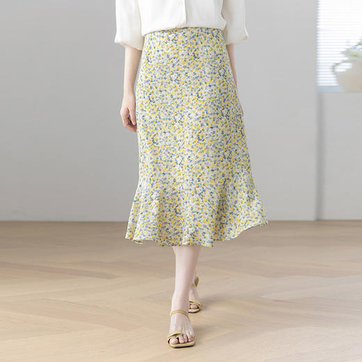 （老板自留）火桐hooton春日浪漫 莫奈油画鱼尾半裙YT1031 商品图0