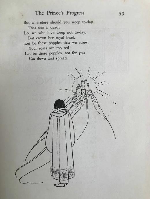 约20世纪早期 克里斯蒂娜·罗塞蒂诗集 弗洛伦斯·哈里森36幅彩色手工贴图34幅黑白插图 漆布精装16开 商品图14