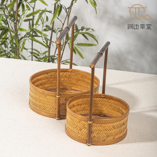 手工竹编容水竹正圆提盒提篮 商品图7