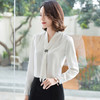 XZ-XZ-YZH6566飘带白色衬衫女秋季薄款醋酸缎面上衣职业装气质雪纺长袖白衬衣秋 商品缩略图3