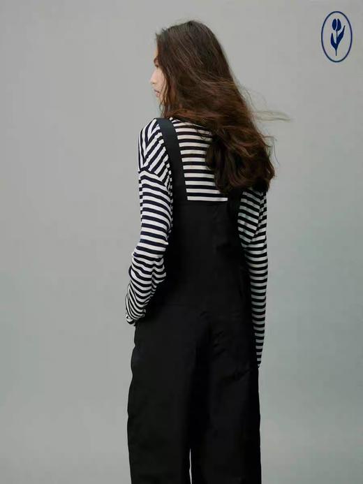 shyshystill/shy202406011/藏蓝色尼龙透气轻薄山系面料好剪裁连身裤长裤 商品图3