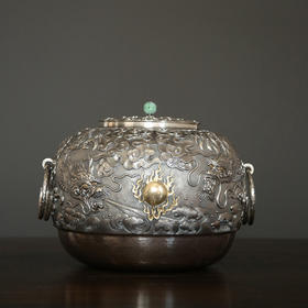 问鼎银壶双龙戏珠水缸（银色）（缺货）