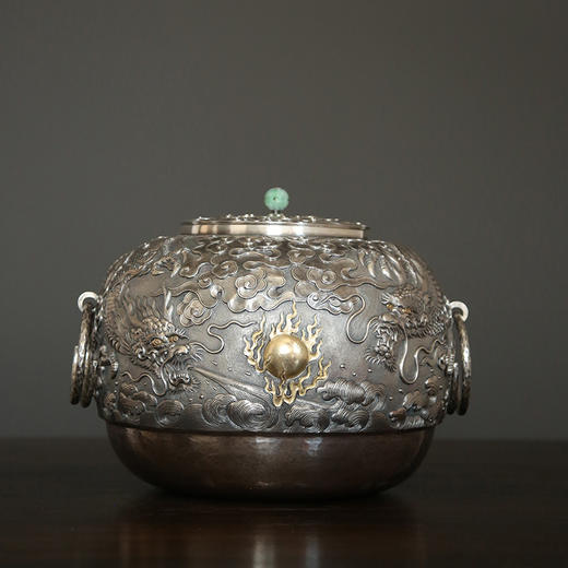 问鼎银壶双龙戏珠水缸（银色）（缺货） 商品图0