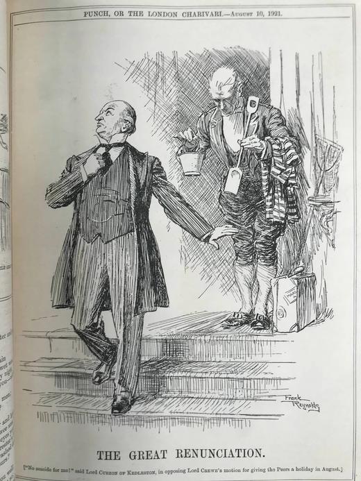 1921年7-12月 英国讽刺漫画杂志《笨拙》（含多幅彩色） 漆布精装16开 商品图13