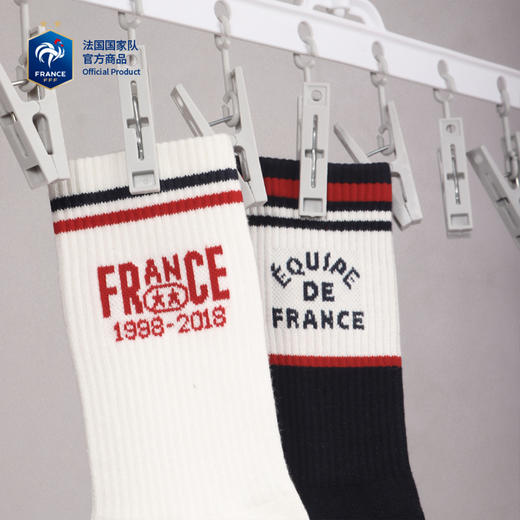 【官方正版】法国国家队丨复古运动袜拼色中筒纯棉足球迷姆巴佩周边 商品图2