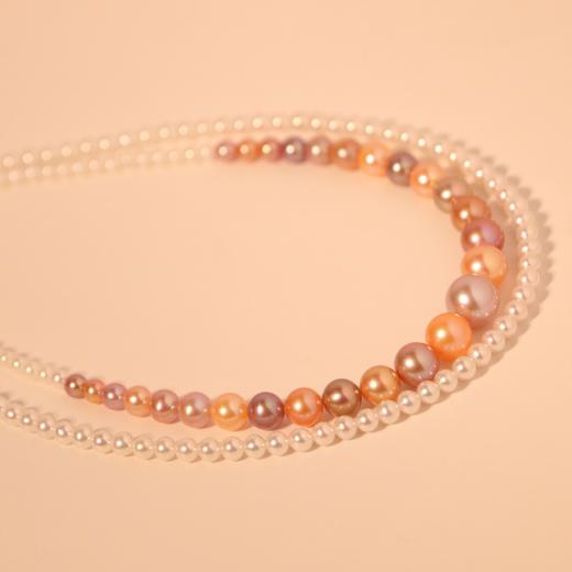 甄珠贝【城堡】幻彩珍珠塔链 天然无核淡水珍珠3-9mm 正圆基本无暇 商品图6