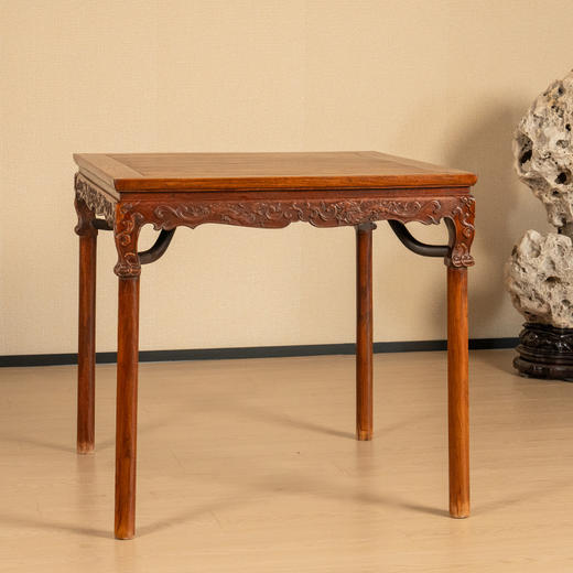 二十世纪 黄花梨螭龙纹霸王枨展腿方桌 商品图4