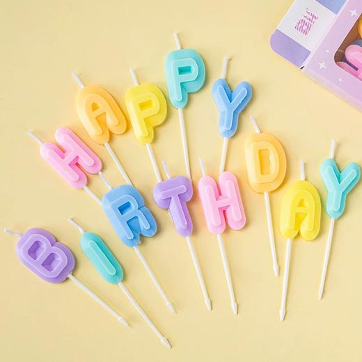 马卡龙色英文蜡烛（单拍不发货） 商品图1