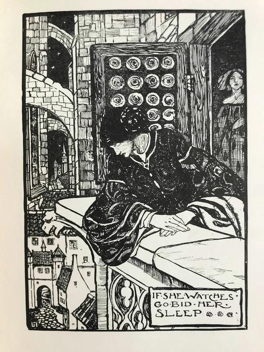 约20世纪早期 克里斯蒂娜·罗塞蒂诗集 弗洛伦斯·哈里森36幅彩色手工贴图34幅黑白插图 漆布精装16开 商品图13