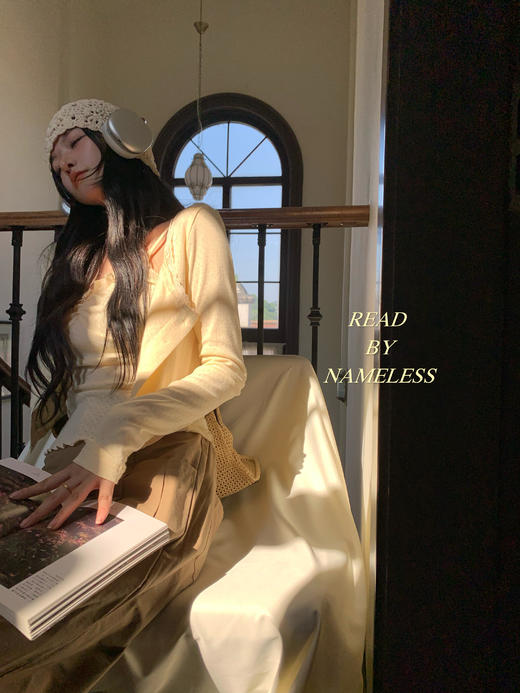 Read Nameless /奶黄色韩系开衫两件套+咖色初秋阔腿裤 商品图10