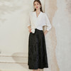 罗衣新中式中国风提花半身裙2024秋季新款高腰黑色大摆长裙10039 商品缩略图2